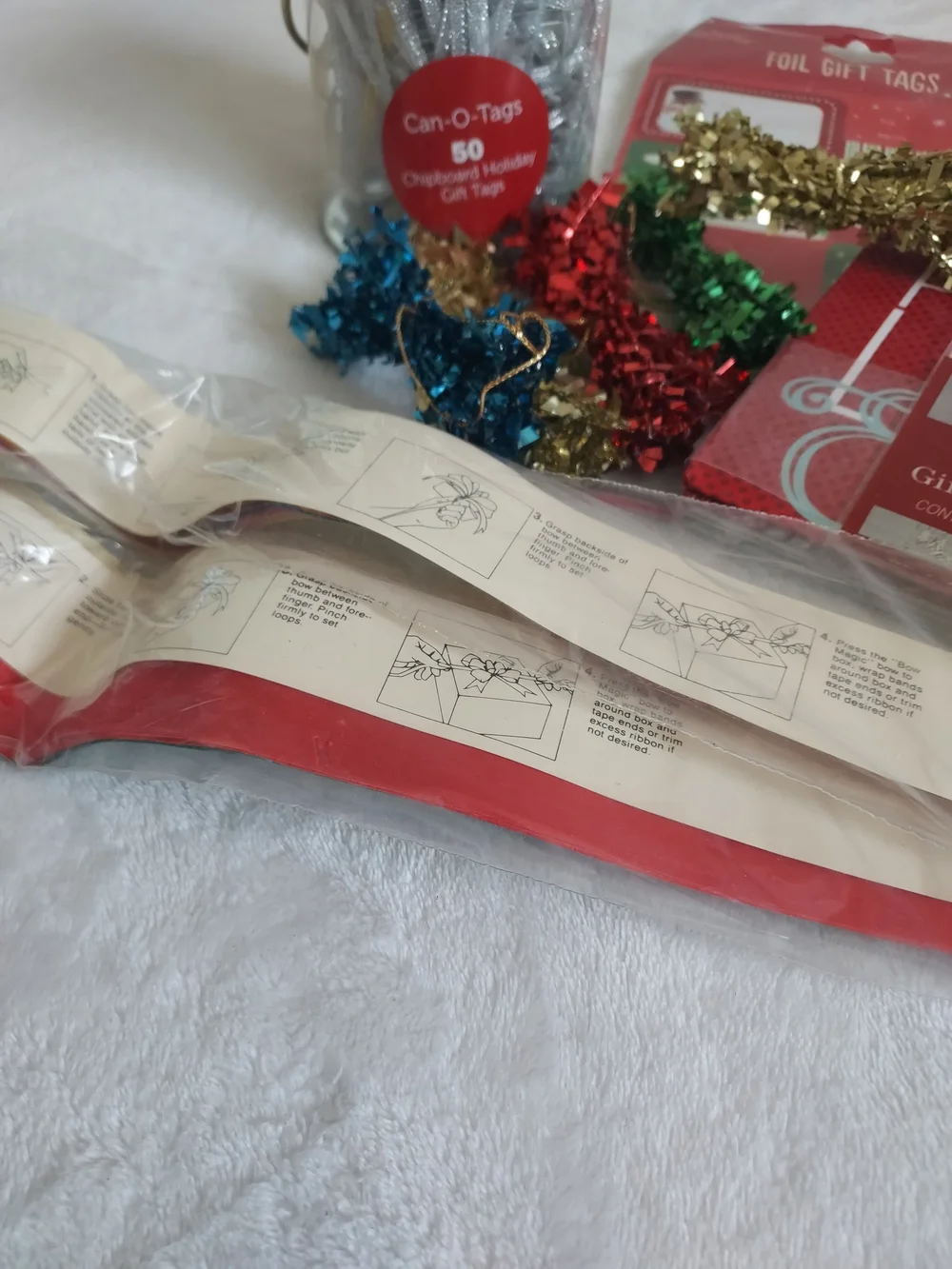 Bundle of Various Holiday Gift Tags Mini Bags & Bows Christmas Wrapping Decor